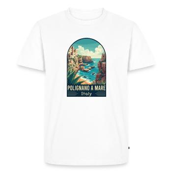 Explore Coastal Splendor Polignano a Mare in Italy - Men's Premium Organic T-Shirt - white - Front - Nico (187cm)