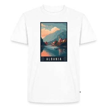 Explore Beach Alps and Historic Cities of Albania - Men's Premium Organic T-Shirt - white - Front - Nico (187cm)