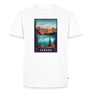 Découvrez le lac Moraine, Canada, parc national de Banff - T-shirt Premium bio Homme - blanc - Devant - Nico (187cm)
