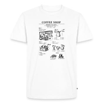  Vintage Coffeeshop Patent Blueprint - Men's Premium Organic T-Shirt - white - Front - Nico (187cm)