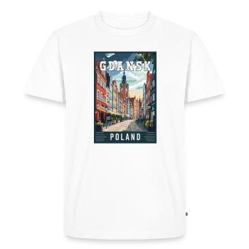 Discover Stunning Gdansk City in Poland - Men's Premium Organic T-Shirt - white - Front - Nico (187cm)