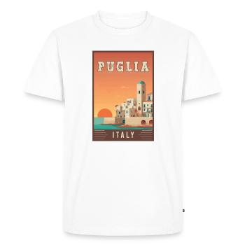 Experience Southern Charm of Puglia in Italy - Men's Premium Organic T-Shirt - white - Front - Nico (187cm)