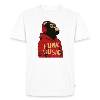 T-shirt à capuche Gorilla Punk Music - T-shirt Premium bio Homme - blanc - Devant - Nico (187cm)