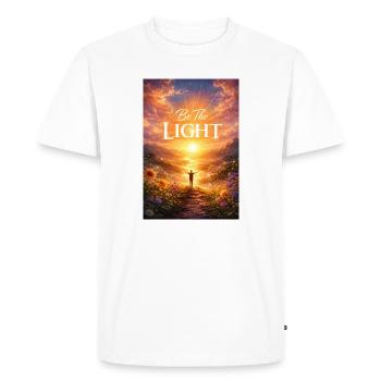 Be the light at sunrise - Men's Premium Organic T-Shirt - white - Front - Nico (187cm)