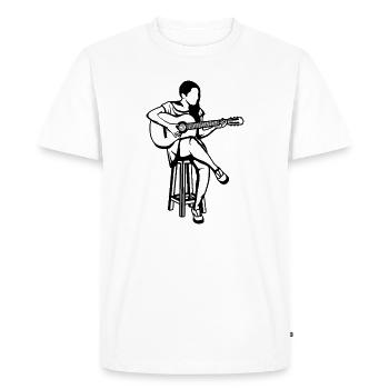 Guitar Girl - Men's Premium Organic T-Shirt - white - Front - Nico (187cm)