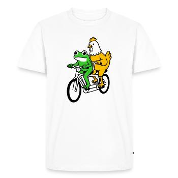 Vélo tandem - T-shirt Premium bio Homme - blanc - Devant - Nico (187cm)