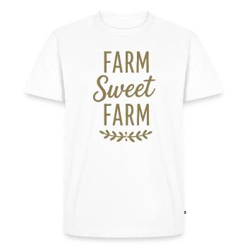 Ferme fermière mignonne Ferme en disant Ferme - T-shirt Premium bio Homme - blanc - Devant - Nico (187cm)
