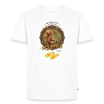 Jumelles Écureuil Aventure Animaux sauvages - T-shirt Premium bio Homme - blanc - Devant - Nico (187cm)