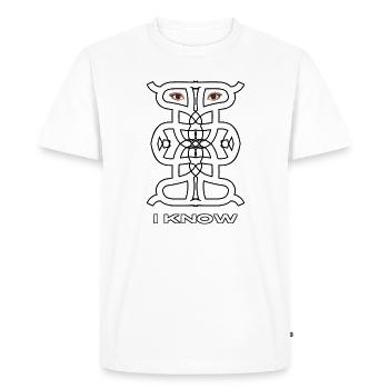 I Know - Abstract Symbolic Observer - Men's Premium Organic T-Shirt - white - Front - Nico (187cm)