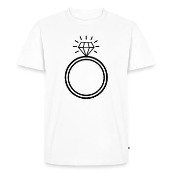 Bague en diamant - T-shirt Premium bio Homme - blanc - Devant - Nico (187cm)