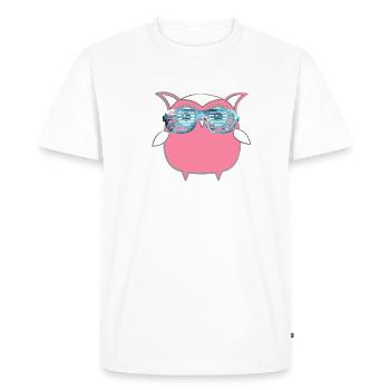 Owl, Comic,mint,Sonnenbrllle, spacebrille,sommer, - Men's Premium Organic T-Shirt - white - Front - Nico (187cm)