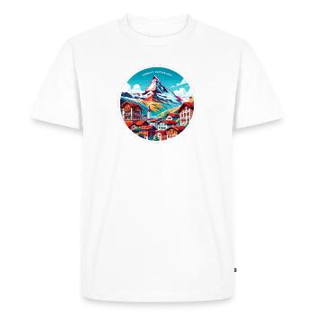 Zermatt, Suisse avec le Cervin - T-shirt Premium bio Homme - blanc - Devant - Nico (187cm)