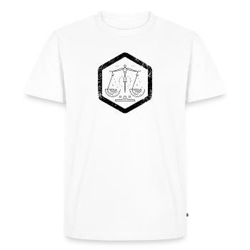 Hexagonaux · Signes du Zodiaque · Balance · Balance - T-shirt Premium bio Homme - blanc - Devant - Nico (187cm)