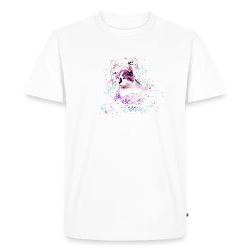 chat, coloré, aquarelle, art, peinture, graffiti, étoiles - T-shirt Premium bio Homme - blanc - Devant - Nico (187cm)