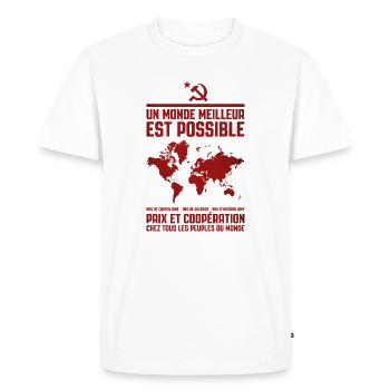 Un monde meilleur 2 - T-shirt Premium bio Homme - blanc - Devant - Nico (187cm)