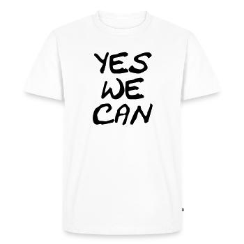 yes we can - T-shirt Premium bio Homme - blanc - Devant - Nico (187cm)