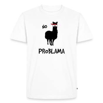No Problama noir - T-shirt Premium bio Homme - blanc - Devant - Nico (187cm)