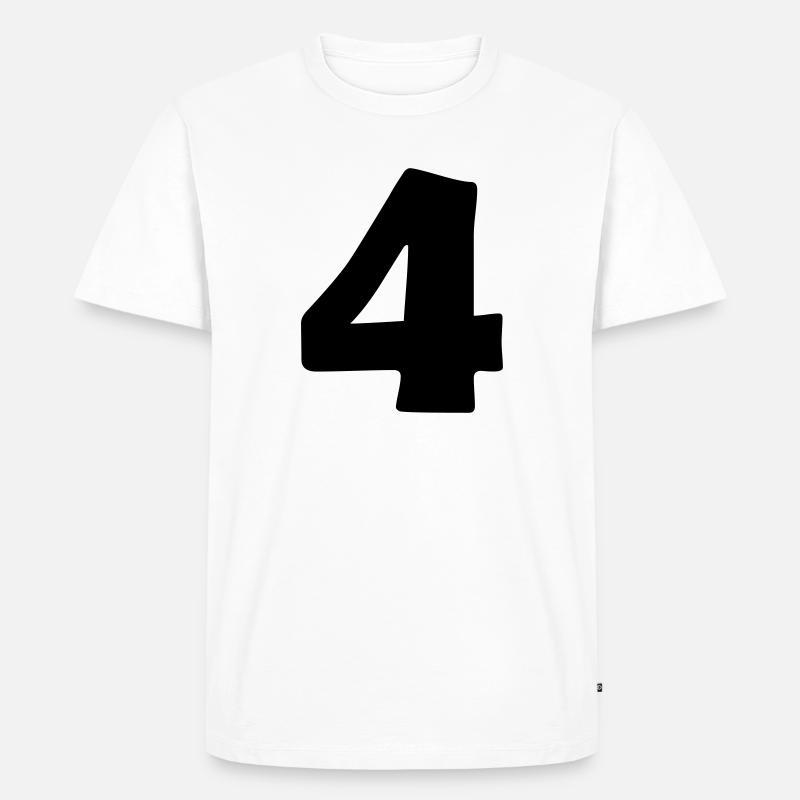 4 - Männer Premium Bio T-Shirt - Weiß