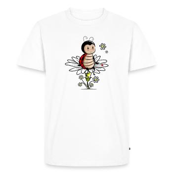 Marienkaefer sur fleur - T-shirt Premium bio Homme - blanc - Devant - Nico (187cm)
