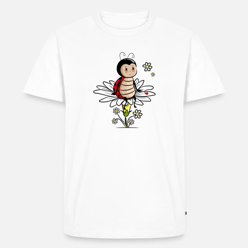 Marienkaefer auf Blume - Männer Premium Bio T-Shirt - Weiß