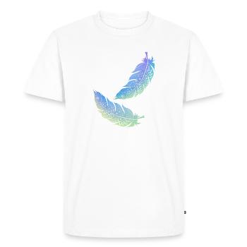 colored indian feather - Men's Premium Organic T-Shirt - white - Front - Nico (187cm)