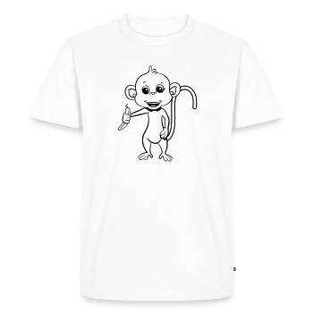 monkey has banana - Men's Premium Organic T-Shirt - white - Front - Nico (187cm)