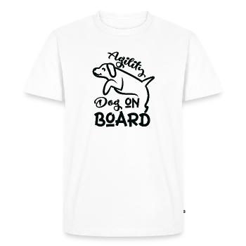 Crabot d’agilité à bord - T-shirt Premium bio Homme - blanc - Devant - Nico (187cm)