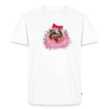 cochon d’Inde, graffiti, peinture, boucle - T-shirt Premium bio Homme - blanc - Devant - Nico (187cm)