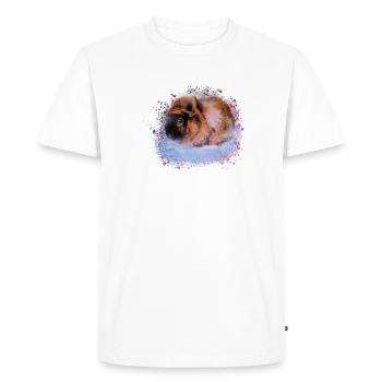 cochon d’Inde, graffiti, peinture, rose, bleu - T-shirt Premium bio Homme - blanc - Devant - Nico (187cm)