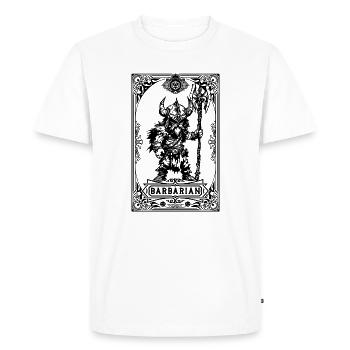 Barbarian RPG Tarot Card chibi - T-shirt Premium bio Homme - blanc - Devant - Nico (187cm)
