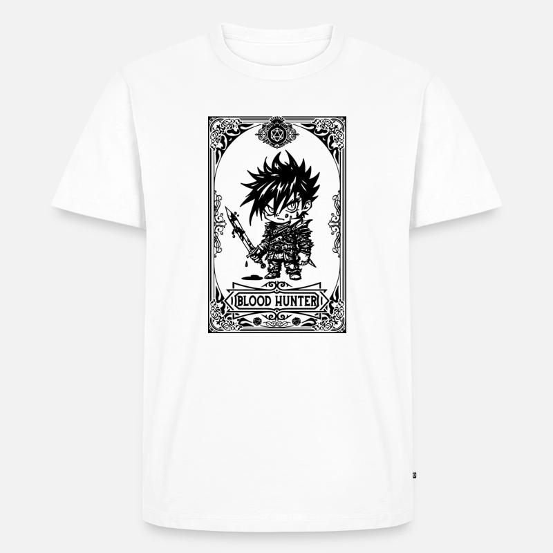 Blutjäger RPG Tarotkarte Chibi - Männer Premium Bio T-Shirt - Weiß