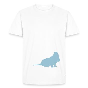 basset - T-shirt Premium bio Homme - blanc - Devant - Nico (187cm)