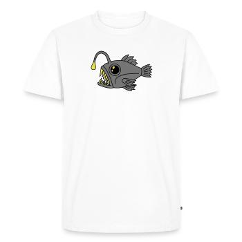 Poisson-grenouille Poisson-lanterne Poisson d’eau profonde Poisson lumineux - T-shirt Premium bio Homme - blanc - Devant - Nico (187cm)