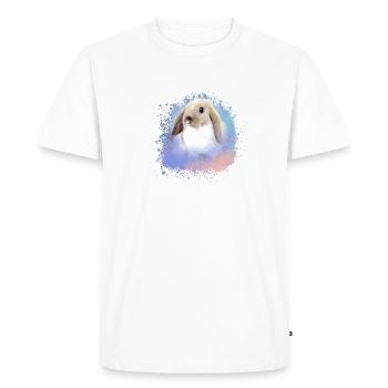lapin, lapin, rose, graffiti, peinture, coloré - T-shirt Premium bio Homme - blanc - Devant - Nico (187cm)