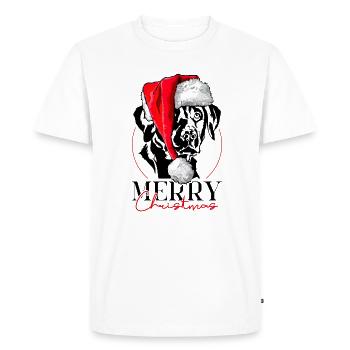 Père Noël Labrador Retriever joyeux Noël Wilsigns - T-shirt Premium bio Homme - blanc - Devant - Nico (187cm)