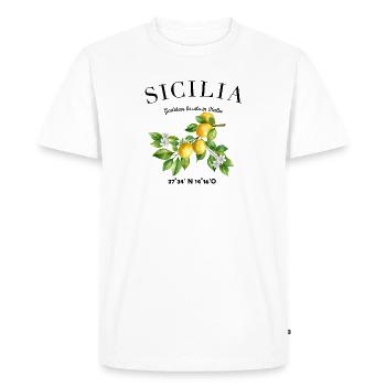 Sicily Holiday Travel Camping Sicilia - Men's Premium Organic T-Shirt - white - Front - Nico (187cm)