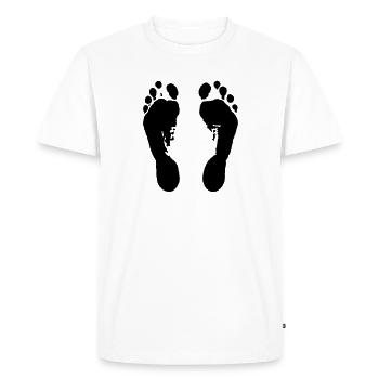 Empreintes (pieds nus) / Footprints (pieds nus) / - T-shirt Premium bio Homme - blanc - Devant - Nico (187cm)