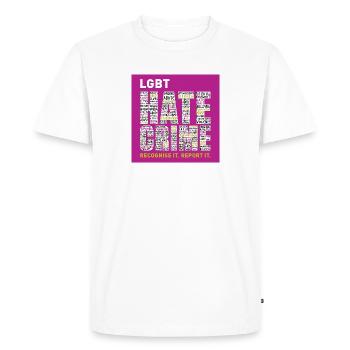 Stop Hate Crime - Men's Premium Organic T-Shirt - white - Front - Nico (187cm)