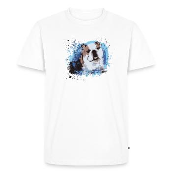 English Bulldog,dog,blue - Men's Premium Organic T-Shirt - white - Front - Nico (187cm)