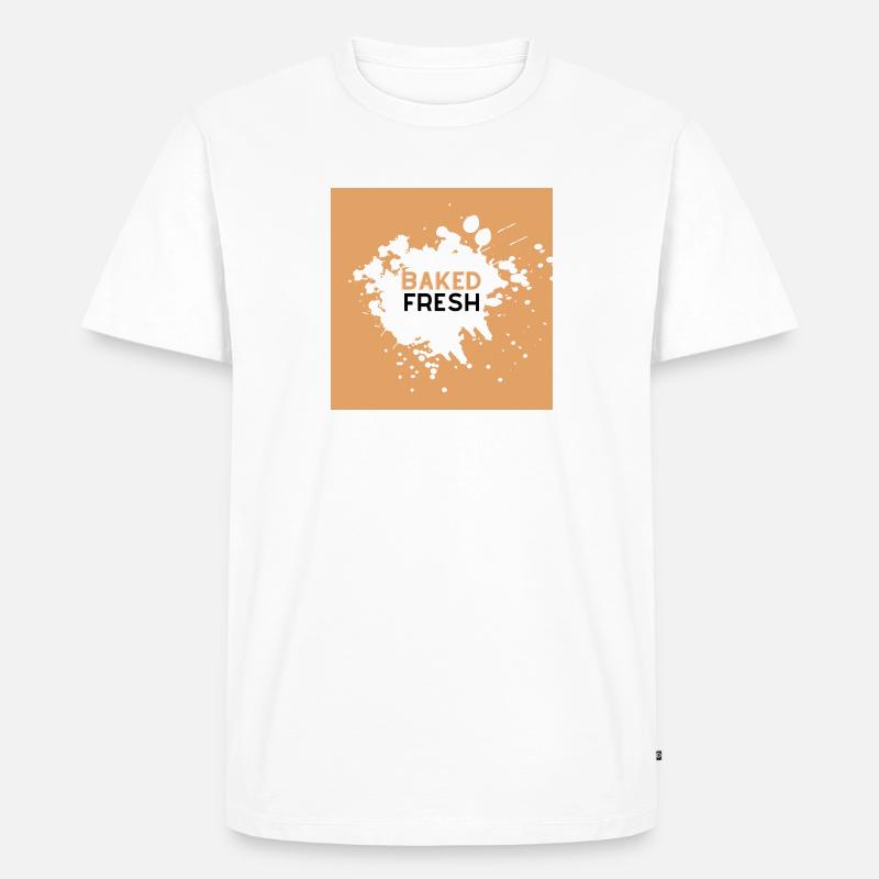 FRISCH GEBACKEN - Männer Premium Bio T-Shirt - Weiß