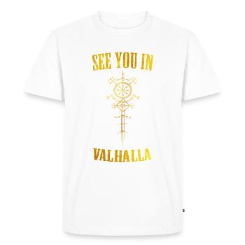 Runes Viking Valhalla nordique - T-shirt Premium bio Homme - blanc - Devant - Nico (187cm)