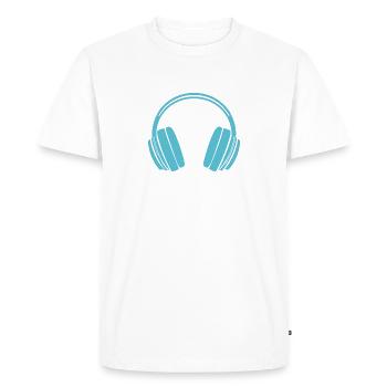 Headphones, musician, music fan - Men's Premium Organic T-Shirt - white - Front - Nico (187cm)