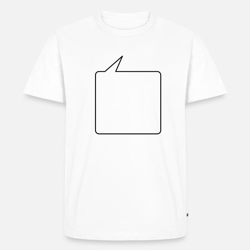 Sprechblase eckig mittel 2c - T-shirt Premium bio Homme - blanc