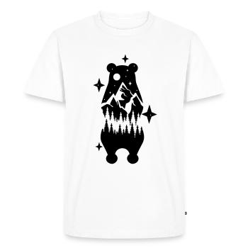 OURS ANIMAUX OURS NATURE FAUNE FORÊT MOTIF DE MONTAGNE - T-shirt Premium bio Homme - blanc - Devant - Nico (187cm)