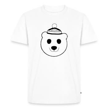 Christmas Polar Bear Winter Bear Snow Animal Vector 3 - Men's Premium Organic T-Shirt - white - Front - Nico (187cm)