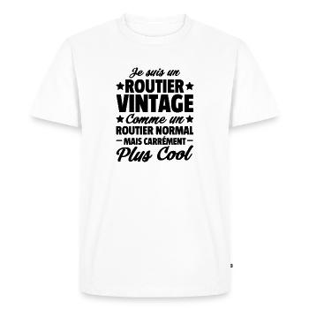 Je suis un routier vintage / humour routier - T-shirt Premium bio Homme - blanc - Devant - Nico (187cm)