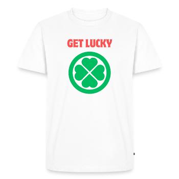 Get Lucky / Clover - T-shirt Premium bio Homme - blanc - Devant - Nico (187cm)