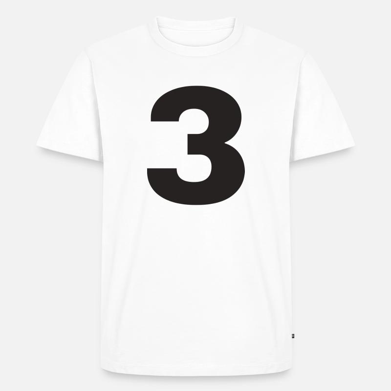 3 - Männer Premium Bio T-Shirt - Weiß