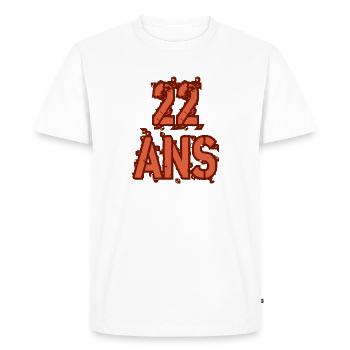 22 ANS - T-shirt Premium bio Homme - blanc - Devant - Nico (187cm)