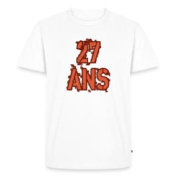 27 ANS - T-shirt Premium bio Homme - blanc - Devant - Nico (187cm)